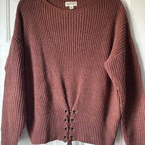 Light Maroon Tie Front Sweater!